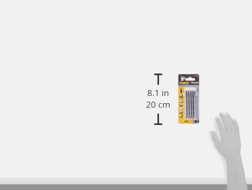 DeWalt DT2207-QZ - Hoja de sierra de calar XPC, longitud: 100mm, paso de diente: 2.5mm, para cortes limpios y sin astillas de laminados y madera hasta 40mm de espesor, Arándano