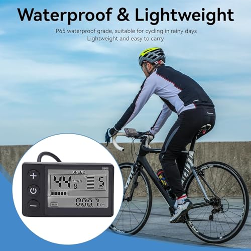 Dewin Bicicleta Eléctrica S866 Pantalla LCD Luz Fondo Medidor 24v 36v 48v Panel De Control con Enchufe Impermeable Odómetro del Velocímetro De La Bicicleta