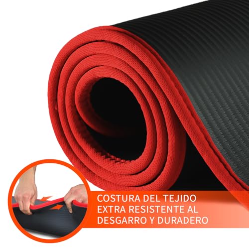 DH FitLife Esterilla de entrenamiento para fitness, esterilla deportiva de 183 x 61 x 1 cm, esterilla de gimnasia extra resistente, esterilla de yoga antideslizante y gruesa