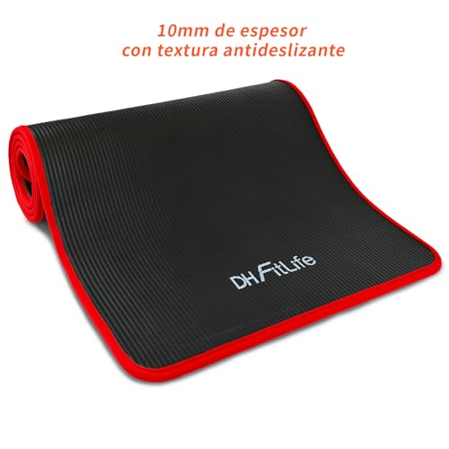 DH FitLife Esterilla de entrenamiento para fitness, esterilla deportiva de 183 x 61 x 1 cm, esterilla de gimnasia extra resistente, esterilla de yoga antideslizante y gruesa