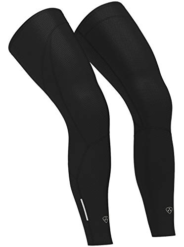 DHERA Calentadores de piernas de ciclismo para hombre, color negro, talla XL, deportes