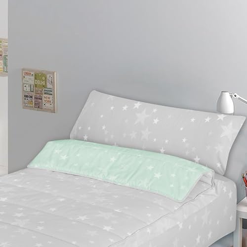 Dhestia Home - Saco Nórdico con Cremallera Edredón Ajustable Cama Infantil Estrellas Stars - Color Gris, Talla Cama 105