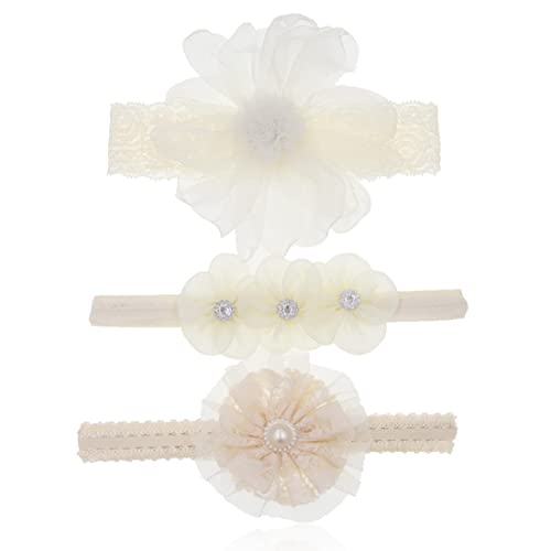 Diademas de Bebe Niñas,3 Piezas Bebé Diadema Pelo Cintas Diademas Florales Niñas Banda Para Cabeza Accesorio para Bebé, Niña, Niño Pequeño, Niños Como Fiesta, Accesorios de Fotografía(Rosa)