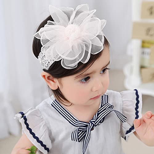 Diademas de Bebe Niñas,3 Piezas Bebé Diadema Pelo Cintas Diademas Florales Niñas Banda Para Cabeza Accesorio para Bebé, Niña, Niño Pequeño, Niños Como Fiesta, Accesorios de Fotografía(Rosa)