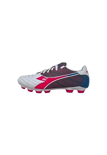 Diadora Brasil Elite Veloce Gr LPU, Zapatillas de fútbol Hombre, Wht Pink Fluo Blue Fluo, 42.5 EU