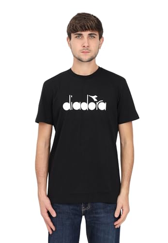 DIADORA Camiseta negra con logotipo de hombre, Negro , XXL