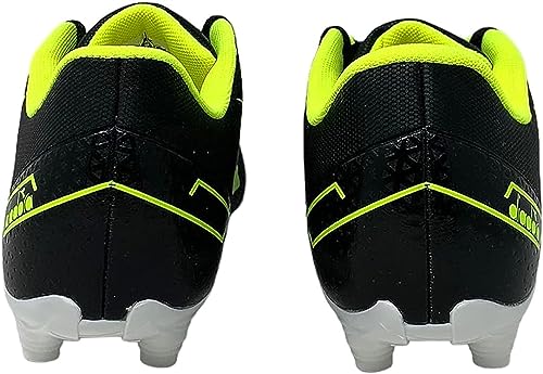 Diadora Pichichi 6 Mg14, Zapatillas de fútbol Hombre, Black Yellow FL DD White, 43 EU