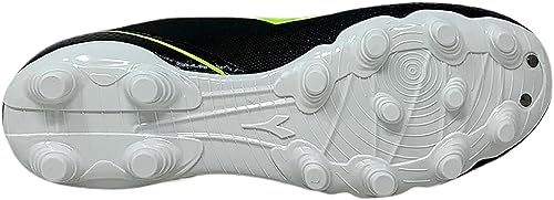 Diadora Pichichi 6 Mg14, Zapatillas de fútbol Hombre, Black Yellow FL DD White, 43 EU