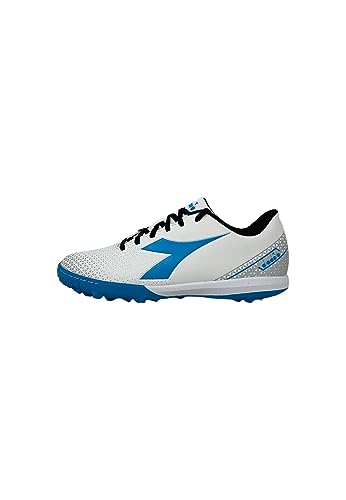 Diadora Pichichi 6 Tfr, Zapatillas de fútbol Hombre, White Blue Fluo Silver DD, 42 EU