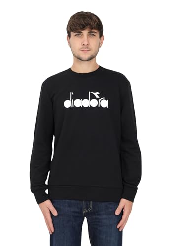 DIADORA Sudadera Negra con Logo para Hombre, Negro , L