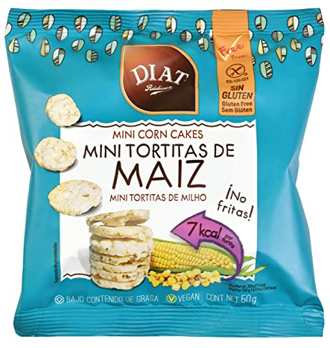 DIAT Radisson Mini Tortitas de Maíz Sin Gluten | Maíz inflado | Tortitas ligeras | Snack saludable | Producto Gluten Free | Bajo en Grasas | Apto para Veganos | Maíz no GMO