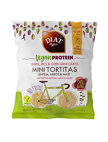 DIAT Radisson Mini Tortitas Lenteja, Arroz y Maíz Vegan Protein | Sin Gluten | Tortitas ligeras | Snack saludable | Producto Gluten Free | Bajo en grasas | Apto para Veganos | Maíz no GMO