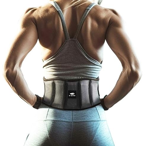 DIBAR Cinturon Lumbar Gimnasio Hombre y Mujer. Cinturon Gym Powerlifting Crossfit Musculacion. Cinturon Gimnasio. Aumenta la Intensidad, Seguridad y Comodidad. Faja Lumbar de Entrenamiento (M)