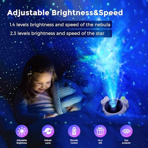 Dienmern Astronaut Galaxy Projector Starry Sky Night Light, Astronaut Star Projector con Nebulosa, Temporizador y Control Remoto, Lámpara Estrellada para Dormitorio y Proyector de Techo