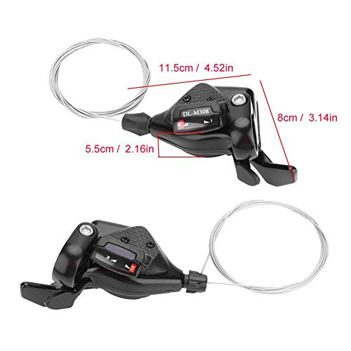 Dilwe Cambios de Velocidad de Bicicleta, 1 Par de Desviador de Cambio de 3x7 / 8/9 de Bicicleta Izquierda Derecha para Shimano(3 * 8 velocidades)