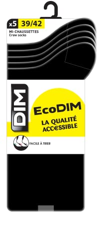 Dim Calcetines Ecodim Talón Y Puntas Reforzadas Hombre x5 Negro 39/42