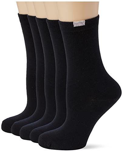 Dim Pack De 5 Pares De Calcetines Algodón Suave Ecodim Mujer x5 Negro TU