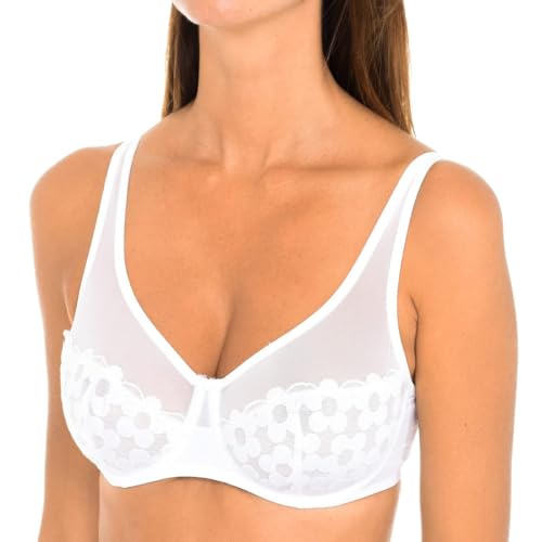 Dim Sujetador De Gran Capacidad Con Aros Generous Broderie Mujer x1 Blanco 105C