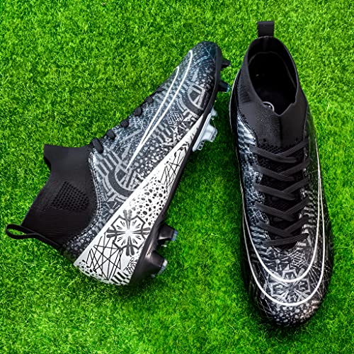 DimaiGlobal Zapatillas de Fútbol Hombre Spike Aire Libre Profesionales Atletismo Entrenamiento Calzado de Fútbol Training Botas de Fútbol Tacos de fútbol Zapatos de Deporte 41EU Negro