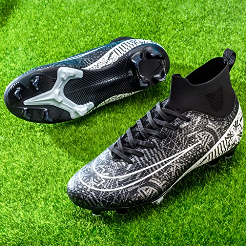 DimaiGlobal Zapatillas de Fútbol Hombre Spike Aire Libre Profesionales Atletismo Entrenamiento Calzado de Fútbol Training Botas de Fútbol Tacos de fútbol Zapatos de Deporte 41EU Negro