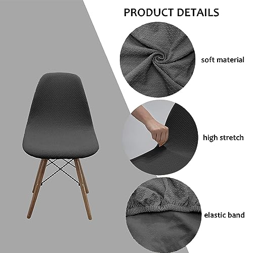 Dioxide 4 Piezas Fundas para Sillas de Comedor Impermeable Funda de Silla Cocina Elásticas Cubiertas Fundas para Silla Oficina Sin Brazo Ajustables Lavables Protectoras de Sillas, Gris Oscuro