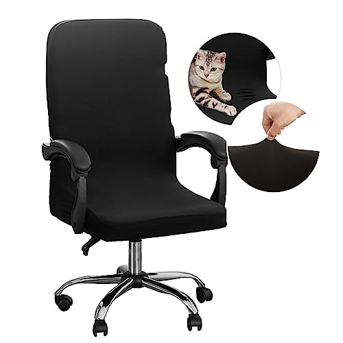 Dioxide Funda para Silla de Oficina, Fundas Silla Oficina Desmontable Elástica Cremallera Lavable Universal para Sillas de Computadora, Sillas de Escritorio (Sin Silla) (Negro M)