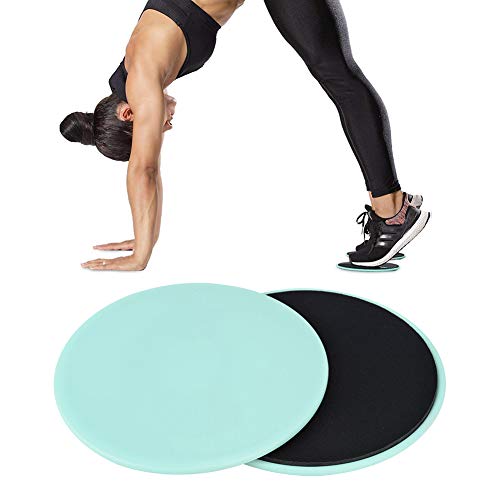 Discos deslizantes Core Sliders, 2PCS Ejercicio Sliding Gliding Disc Fitness Core Slider Sport Equipo de ejercicio de entrenamiento de cuerpo completo reemplazo para el hogar, viajes(Verde claro)