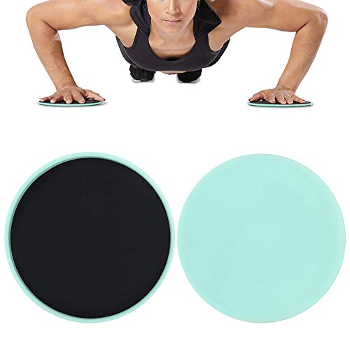 Discos deslizantes Core Sliders, 2PCS Ejercicio Sliding Gliding Disc Fitness Core Slider Sport Equipo de ejercicio de entrenamiento de cuerpo completo reemplazo para el hogar, viajes(Verde claro)