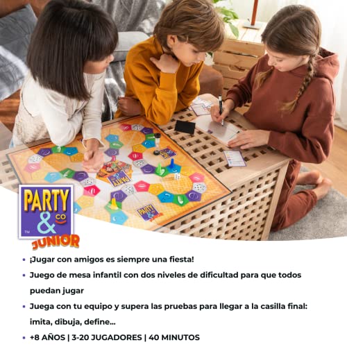 Diset - Juego Party & co Junior, Juego de mesa infantil multiprueba a partir de 8 años