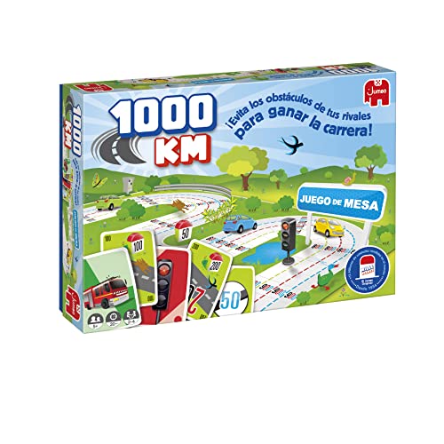 Diset Jumbo - 1000 KM - Juego Familiar y para niños - Edad 5-99 - +2 Jugadores - Juego de Mesa con Cartas - en Español