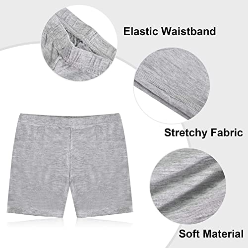 Disnace Pack de 4 Mallas de Algodón para Niñas, Niño Pantalones Cortos de Ciclismo Transpirables Shorts Leggings para Danza Ejercicio Ballet Running 2 - 7 Años (130cm)