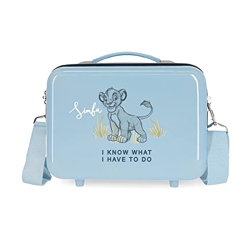 Disney El Rey Leon Neceser Adaptable con Bandolera Azul 29x21x15 cms Rígido ABS 9,14L