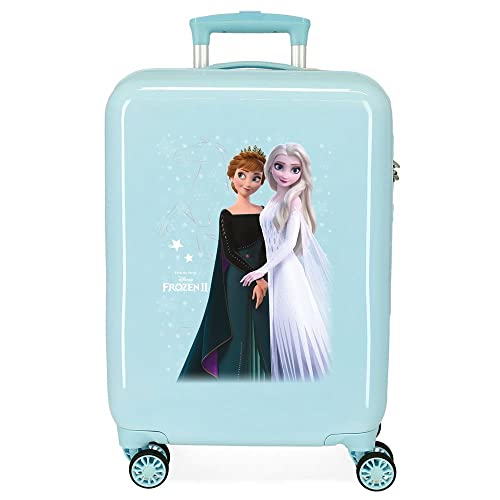 Disney Frozen Frosted Light Maleta de cabina Azul 38x55x20 cms Rígida ABS Cierre de combinación lateral 34L 2 kgs 4 Ruedas dobles Equipaje de Mano