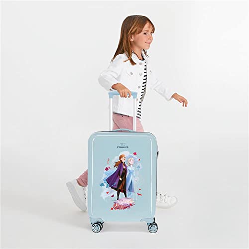 Disney Frozen Nature is magical Maleta de cabina Azul 37x55x20 cms Rígida ABS Cierre combinación 32L 2,5Kgs 4 ruedas dobles Equipaje de Mano