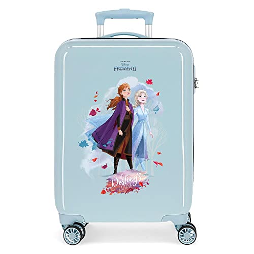 Disney Frozen Nature is magical Maleta de cabina Azul 37x55x20 cms Rígida ABS Cierre combinación 32L 2,5Kgs 4 ruedas dobles Equipaje de Mano