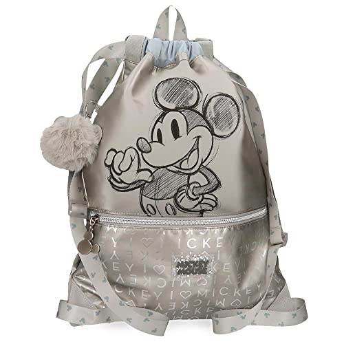 Disney Mickey 100 mochila Saco Gris 35x46 cms Poliéster