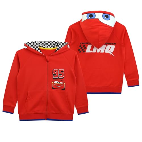 Disney Sudadera Cars Niños | Ropa Rayo Mcqueen | Sudadera Niños | Rojo | 4-5 Años