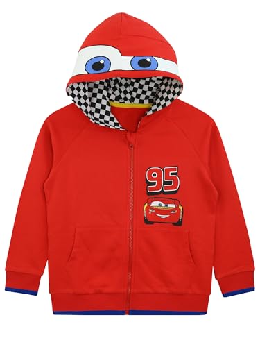 Disney Sudadera Cars Niños | Ropa Rayo Mcqueen | Sudadera Niños | Rojo | 4-5 Años