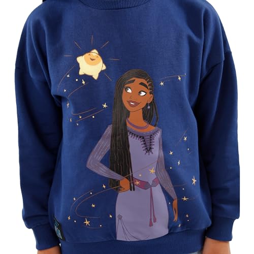 Disney Sudadera Wish | Wish Sudaderas Niña | Sudaderas para Niñas | Azul 7-8 años