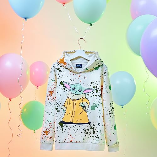 Disney Sudaderas con Capucha para Niñas, Sudadera Stitch Niña, Ropa Juvenil de Moda para Niñas y Adolescentes 7-14 años (Crema Baby Yoda, 13-14 años)