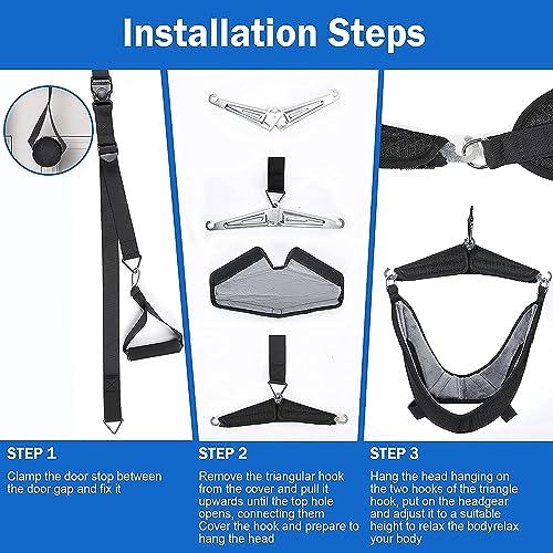 Dispositivo de tracción cervical para estiramiento de cuello, hamaca para alivio del dolor de cuello, dispositivo de tracción cervical sobre la puerta para descompresión espinal