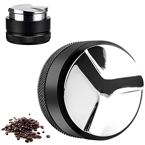 Distribuidor de Café y tamper de 51mm, Nivelador de Café de Acero Inoxidable 304 manipuladores de mano profesionales de espresso, profundidad ajustable