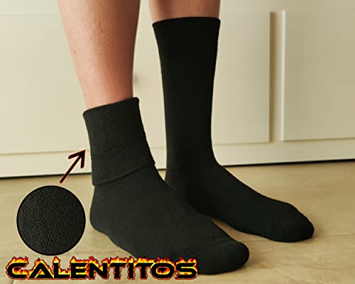 DIVABONNA 6 Pares Calcetines Térmicos Hombre - Calcetines Térmicos Mujer - Calcetines Invierno Hombre - Calcetines Invierno Mujer - Calcetines Trabajo - Calcetines Polares (40-46, Negro)