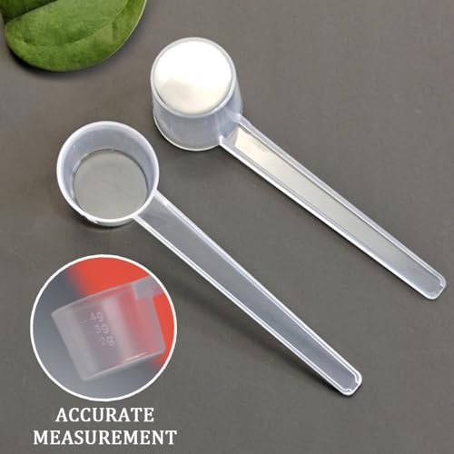 DJSUEW 3 Piezas Cuchara Medidora Gramos de Plastico Cucharas Medidoras Transparente Medidor Cuchara Dosificadora 5 gramos Mini Protein Scooper Medidor Gramos Polvo para Cocina Condimento Aceite Café