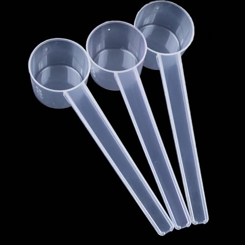 DJSUEW 3 Piezas Cuchara Medidora Gramos de Plastico Cucharas Medidoras Transparente Medidor Cuchara Dosificadora 5 gramos Mini Protein Scooper Medidor Gramos Polvo para Cocina Condimento Aceite Café