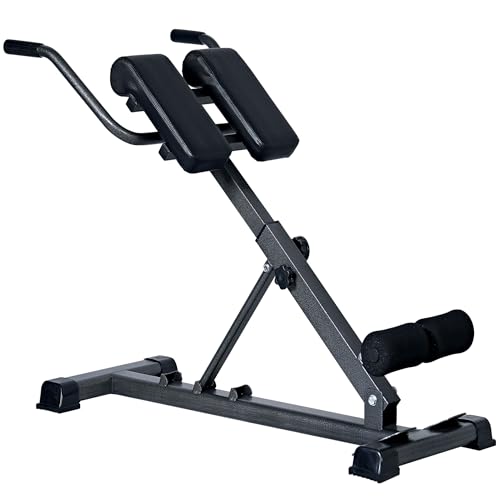 DlandHome - Banco de musculación plegable, silla romana ergonómica, ajustable, 6 en 1, aparato de entrenamiento para espalda y abdominal, dispositivo de prensa para el hogar