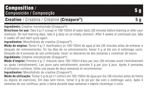 DMI CREA MASS ATP - Creatina Monohidratada (100% Creapure®) 300gr Sabor neutro- Sin azúcar - Micronized Creatine Monohydrate - Zero Sugar - Unflavoured