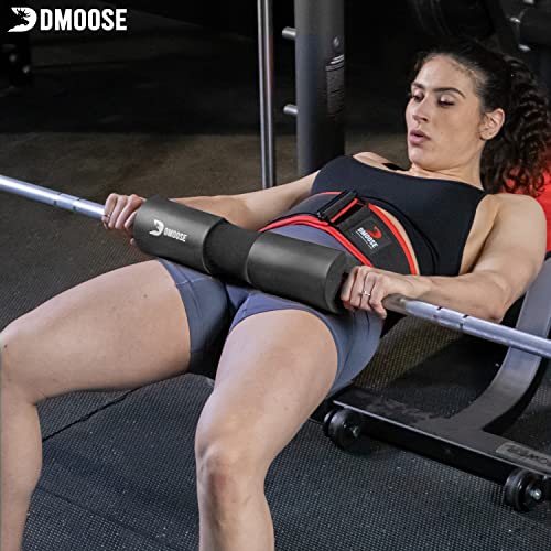 DMoose Fitness Almohadilla de sentadillas, almohadilla para pesas para sentadillas, estocadas y empuje de cadera, hombros y espalda, proporciona alivio mientras entrenas de fitness (negro II)