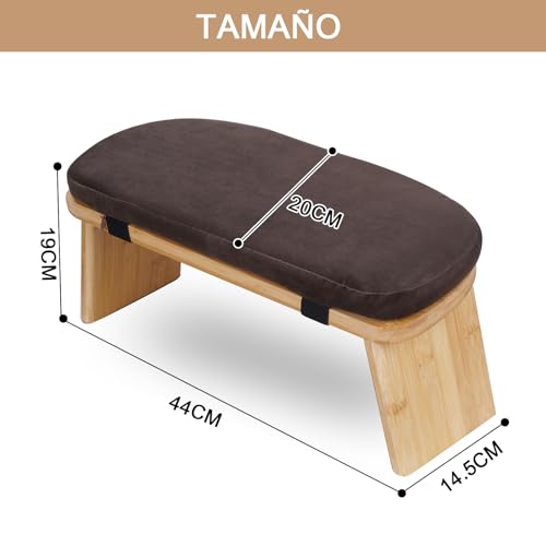 DnKelar Taburete plegable Materia de bambú Banco meditación Taburete para oración Meditacion accesorios Taburete Yoga 2,3KG