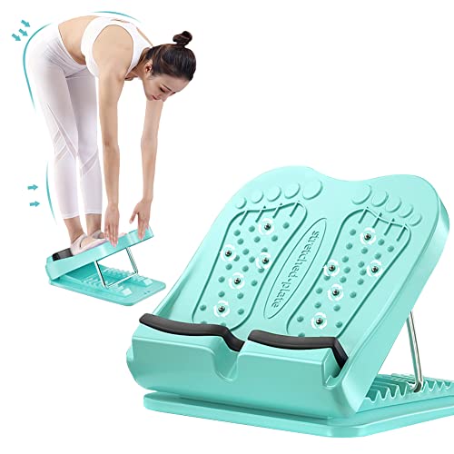 DOBEN Tabla de Estiramiento Ajustable, Tabla de Equilibrio Profesional, Tabla de Ejercicio Inclinada para Estirar Pantorrillas Tensas o Fascitis Plantar Ajustable en 9 Niveles,Reduce la Fatiga（Verde）